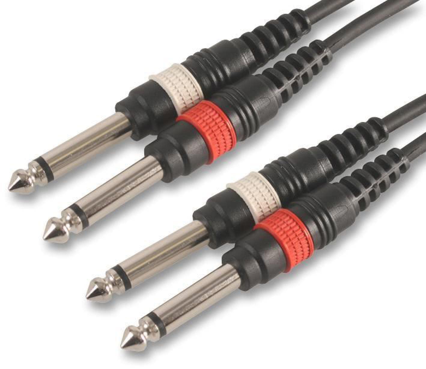 PULSE PLS00130 6.35 mm Mono Jack 2X Plug to 2X Plug Lead