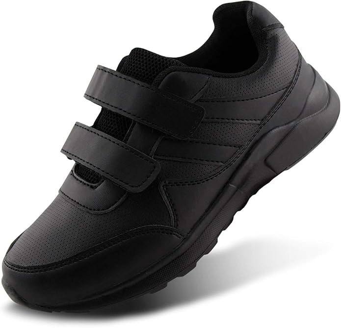 JABASIC Kids Black/White Hook and Loop School Uniform Sneaker Review