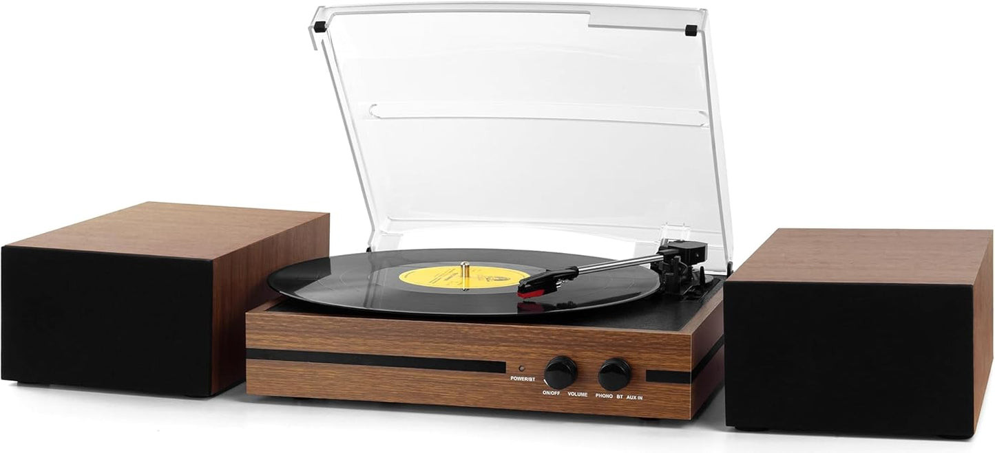 Vinyl Record Player with Dual Stereo Speakers for Music Lovers
