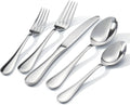 KINGSTONE 40 Piece Teardrop Silverware Set for 8 - Durable, Mirror