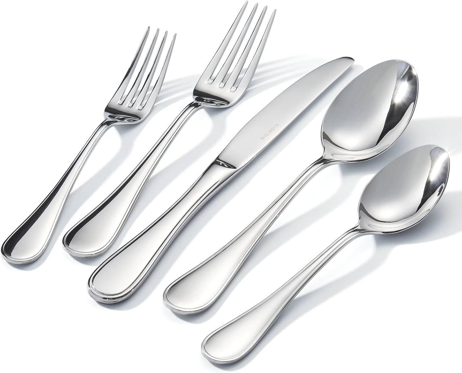 40 Piece Teardrop Silverware Set for 8 - Modern Design Cutlery