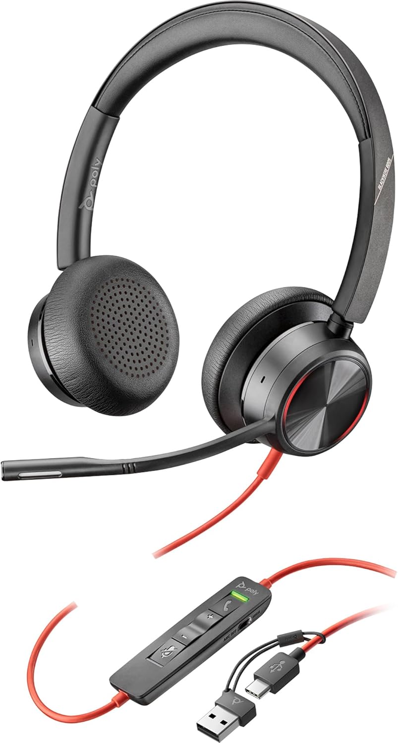 Poly Blackwire 8225 Stereo USB-C Headset with Noise Cancelling