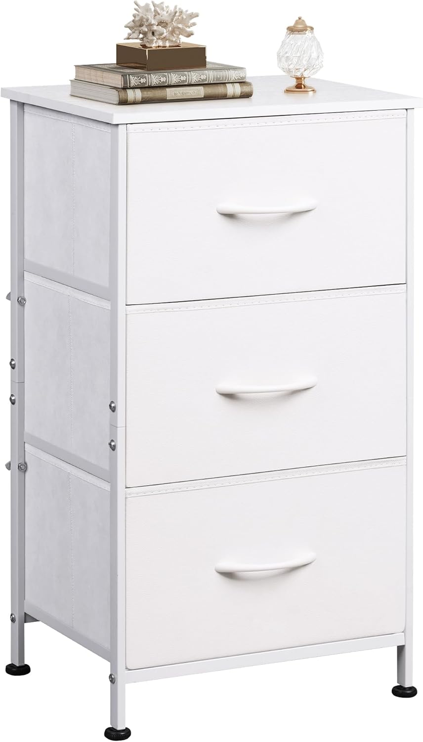 WLIVE Nightstand with 3 Drawers for Bedroom and Entryway