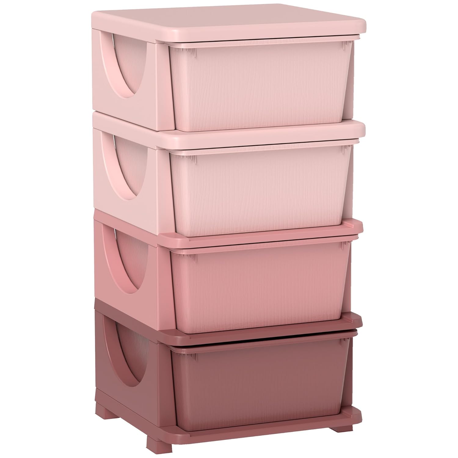 Qaba 4 Tier Kids Storage Unit with Large Drawers for Toys