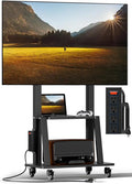 Mobile TV Cart with Power Outlet for 32-75in TVs - Height Adjustable