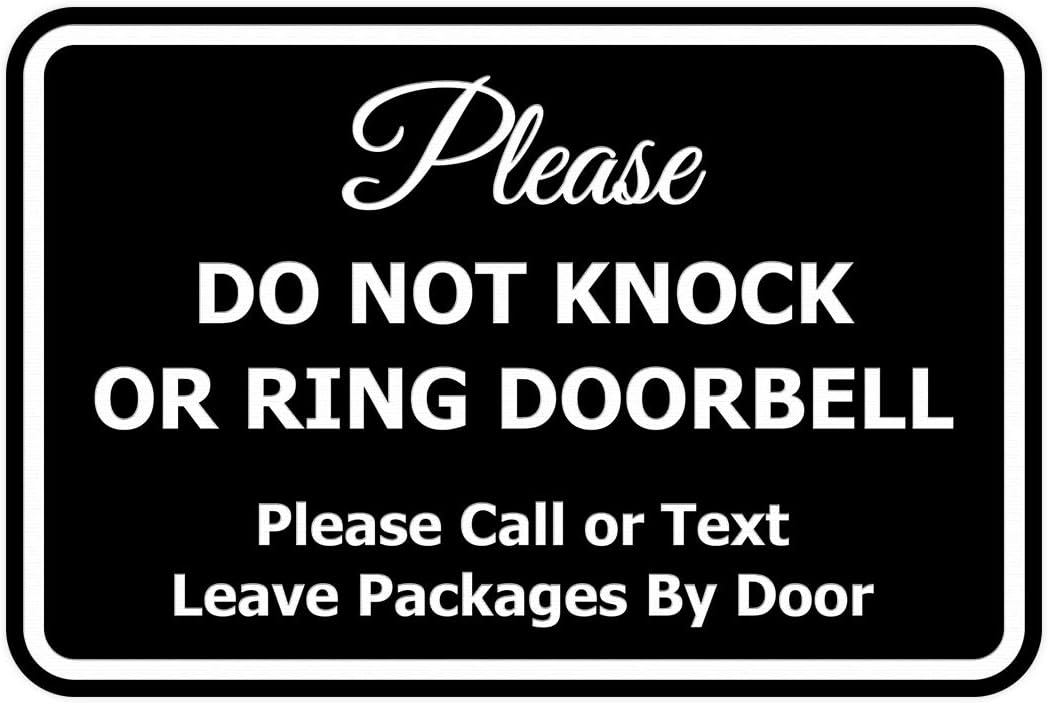 Classic Framed Please Do Not Knock Door Sign - 5 Pack