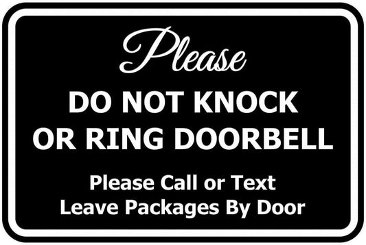 Classic Framed Please Do Not Knock Door Sign - 5 Pack