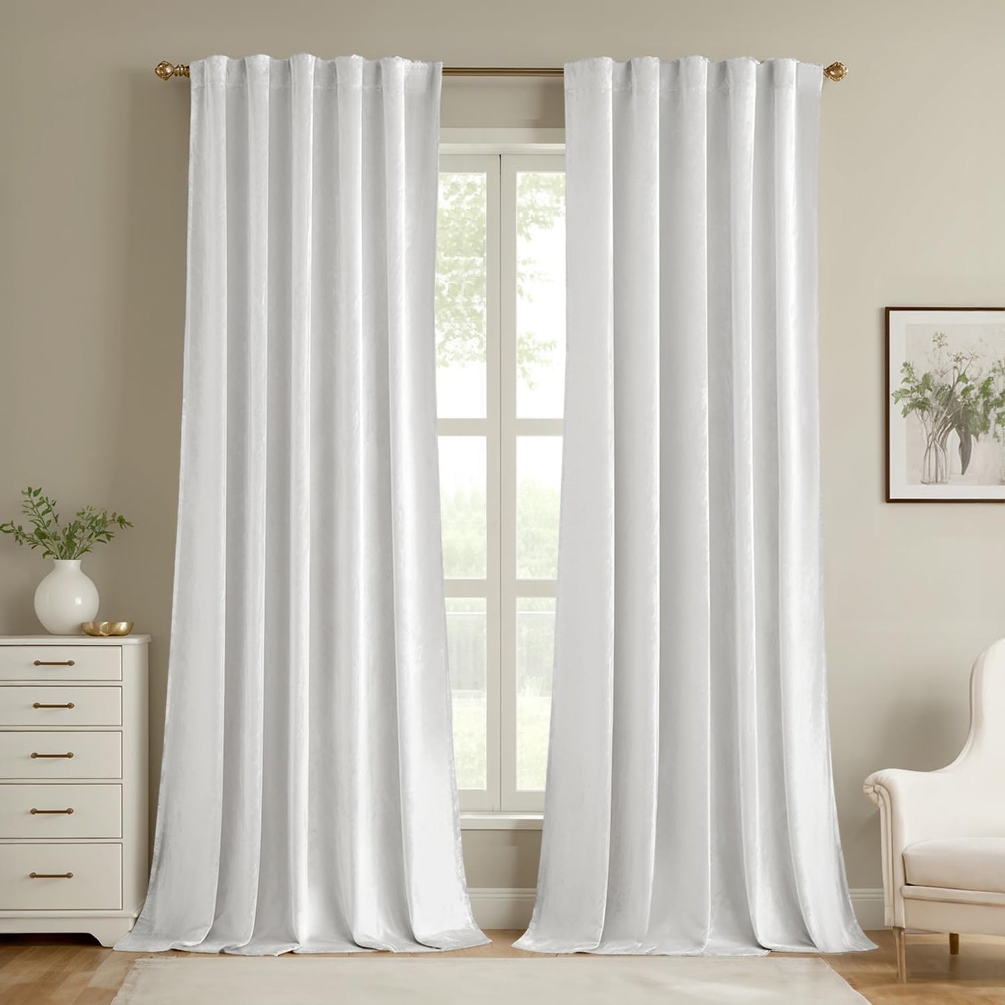 MIULEE Velvet Curtains for Bedroom and Living Room - 90 in