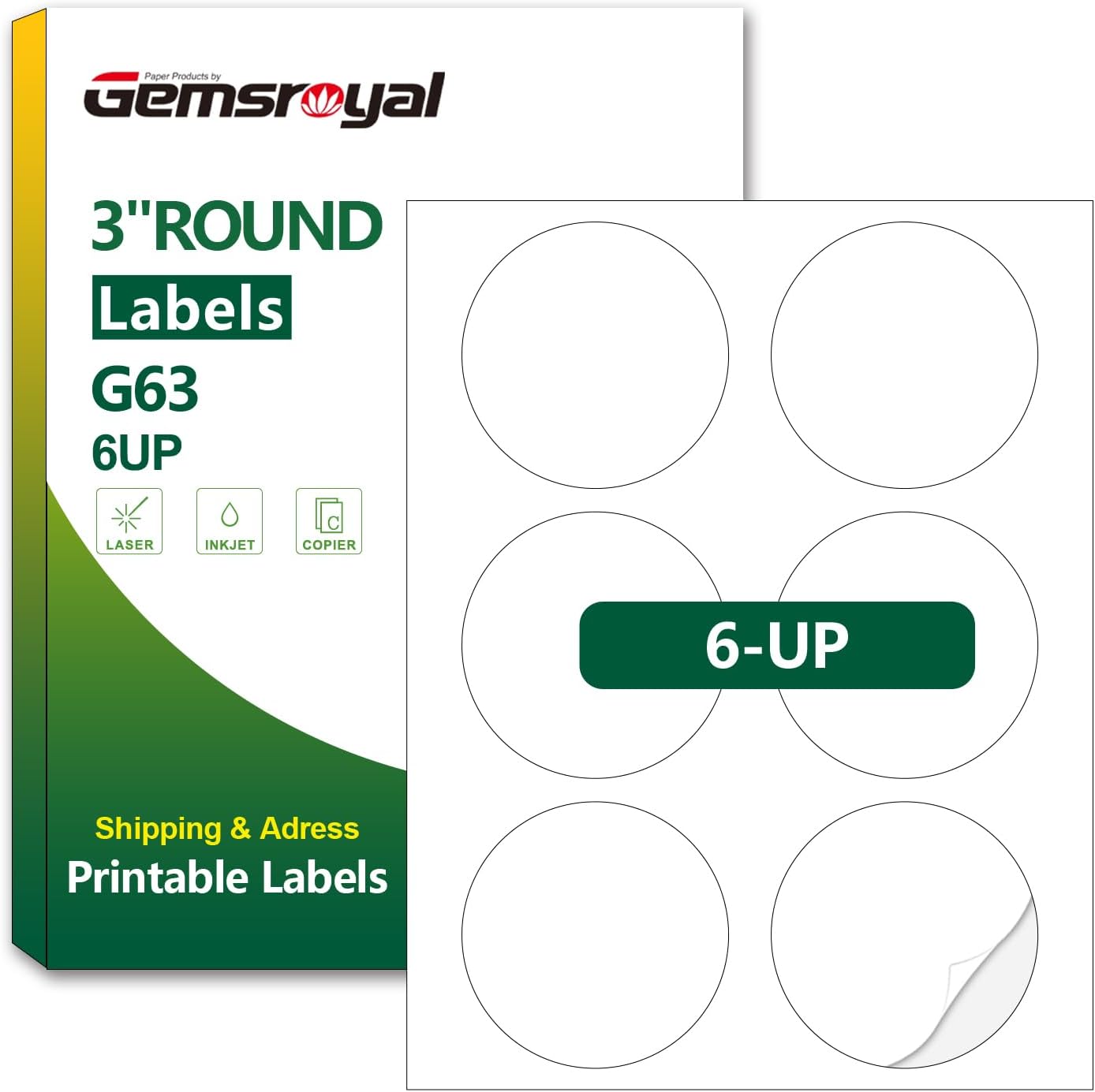 40 Sheets 3 Inch Round Labels - Printable Circle Stickers