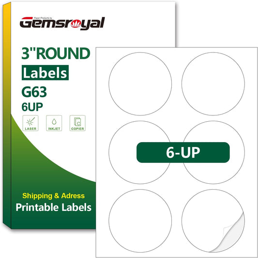40 Sheets 3 Inch Round Labels - Printable Circle Stickers