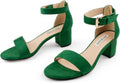 JOY IN LOVE Women's Chunky Low Heels Ankle Strap Sandals (Style ZSLC)