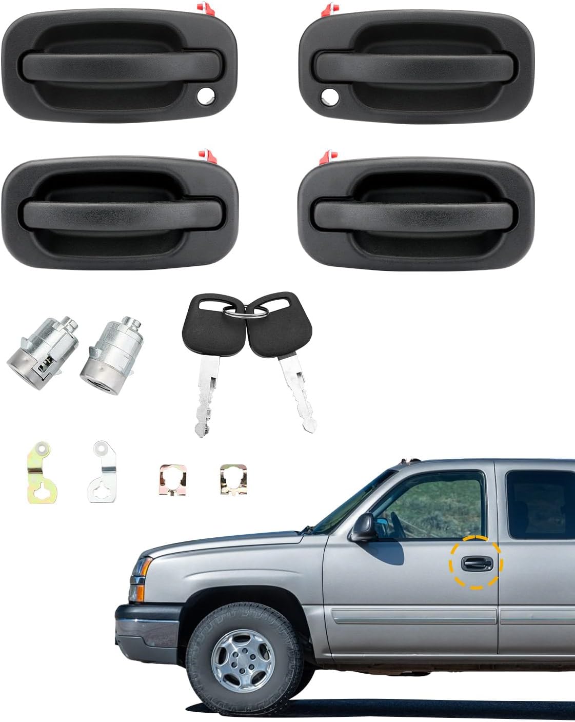 Exterior Door Handle Set for 1999-2007 Chevy Silverado & GMC