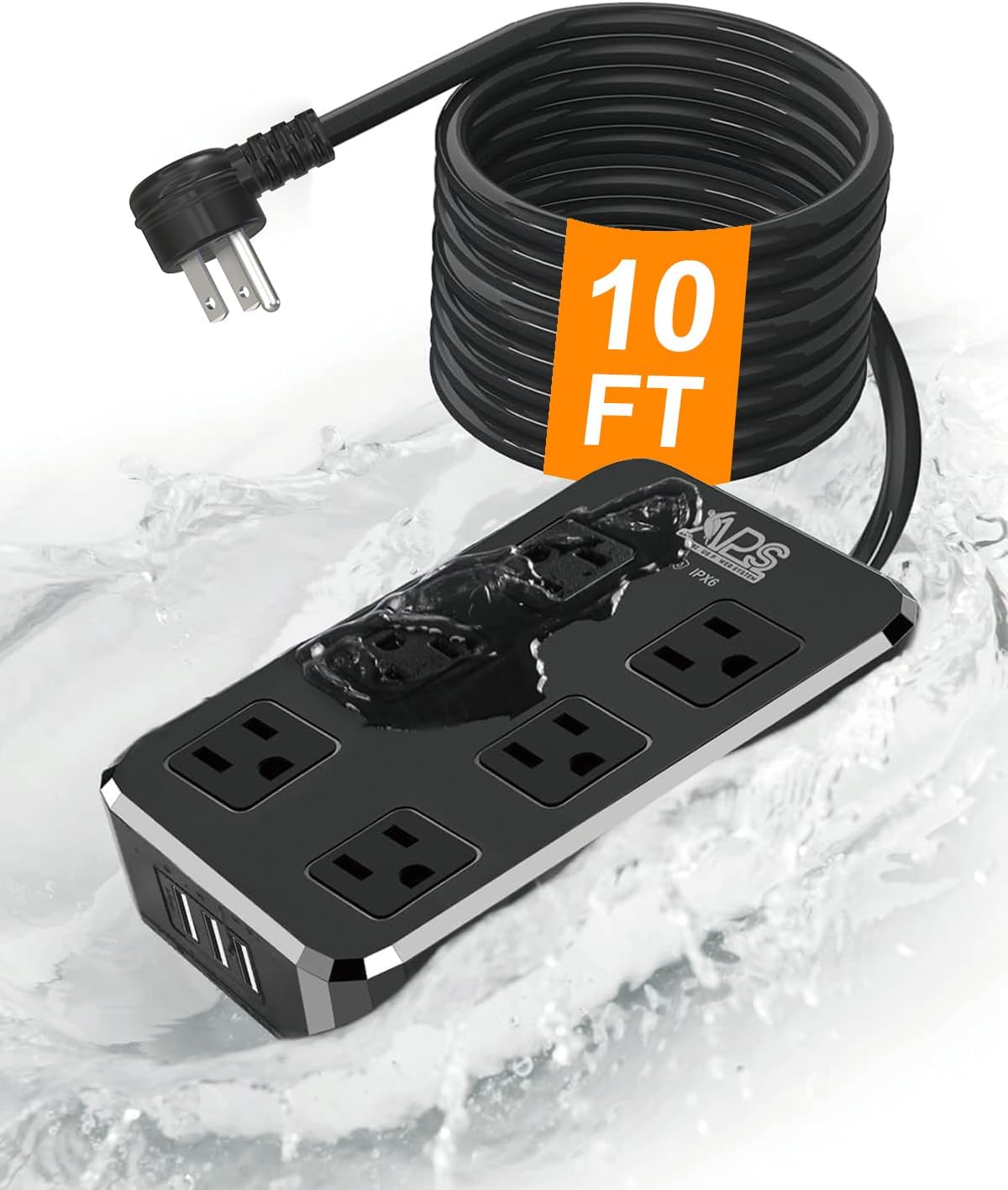 Outdoor Power Strip Weatherproof Surge Protector with USB Ports