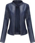 Faux Leather Jacket Women Bomber - Slim Belted Motorcycle Jacket