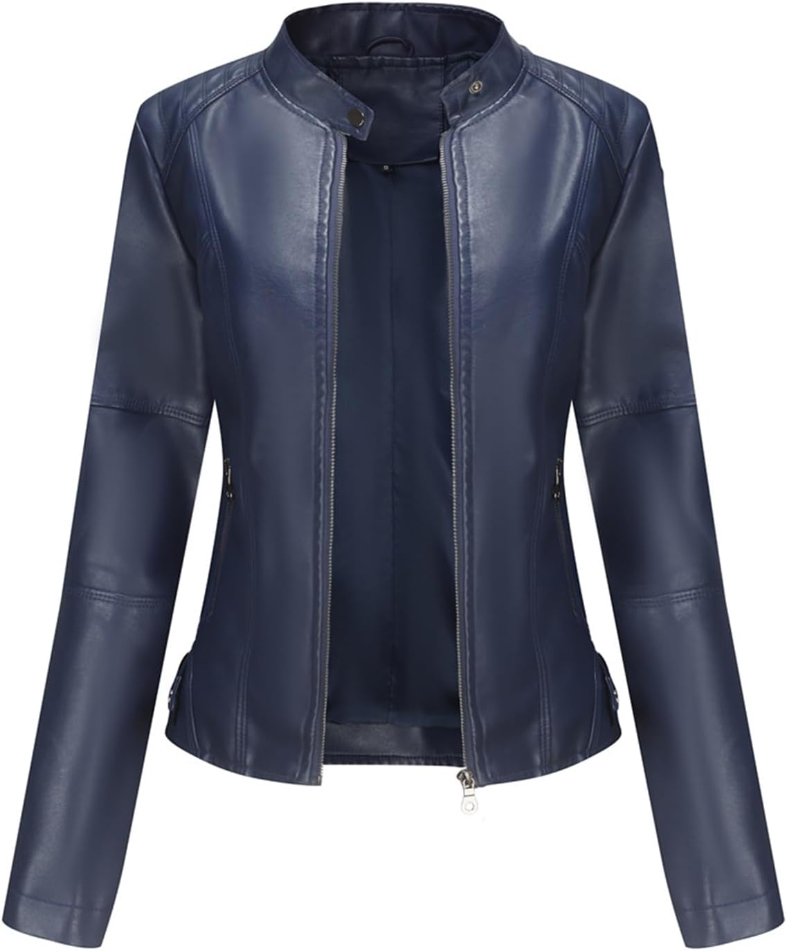 Faux Leather Jacket for Women - Stylish Bomber Motorcycle Coat