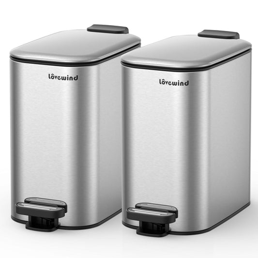 Lovewind Bathroom Trash Can with Lid - Modern Slim Design