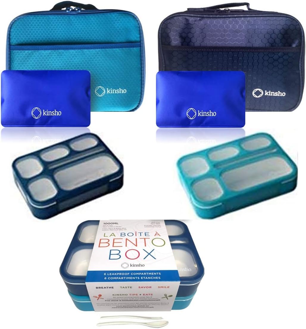 Bento-Box with Bag and Ice Pack Set for School Lunches