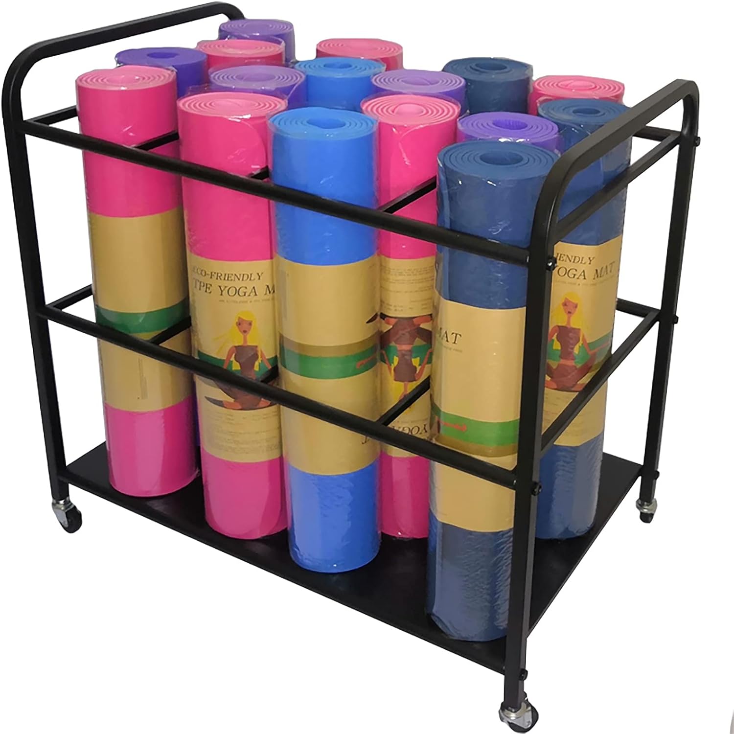 Sturdy Yoga Mat Holder Cart - Organize with Ease!