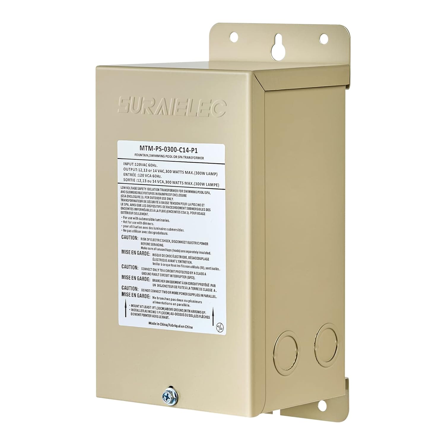 Suraielec 300W Pool Light Transformer for Safe Outdoor Lighting
