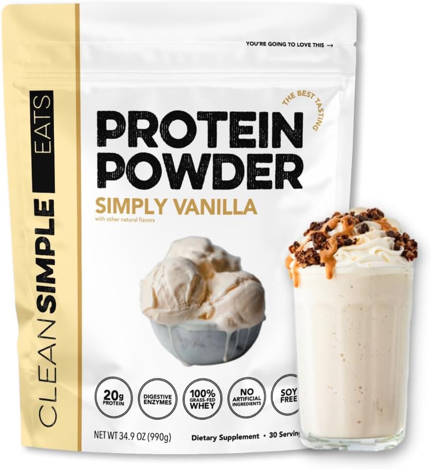 Simply Vanilla Whey Protein Powder with Digestive Enzymes