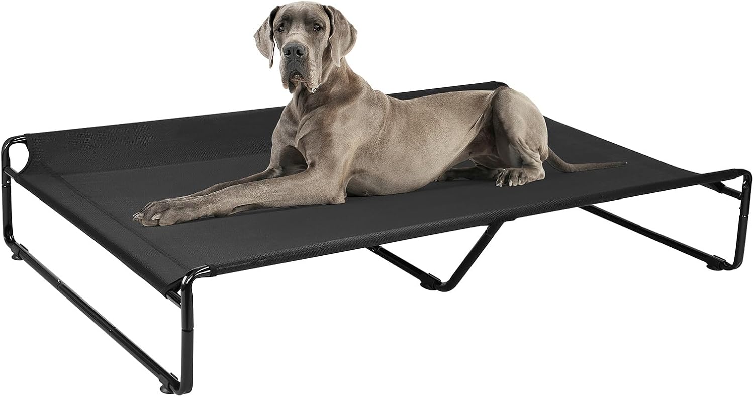 Veehoo Outdoor Elevated Dog Bed for Large Dogs - XX-Large Black