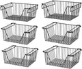 Slideep 14ft Black Stackable Storage Baskets - Set of 6