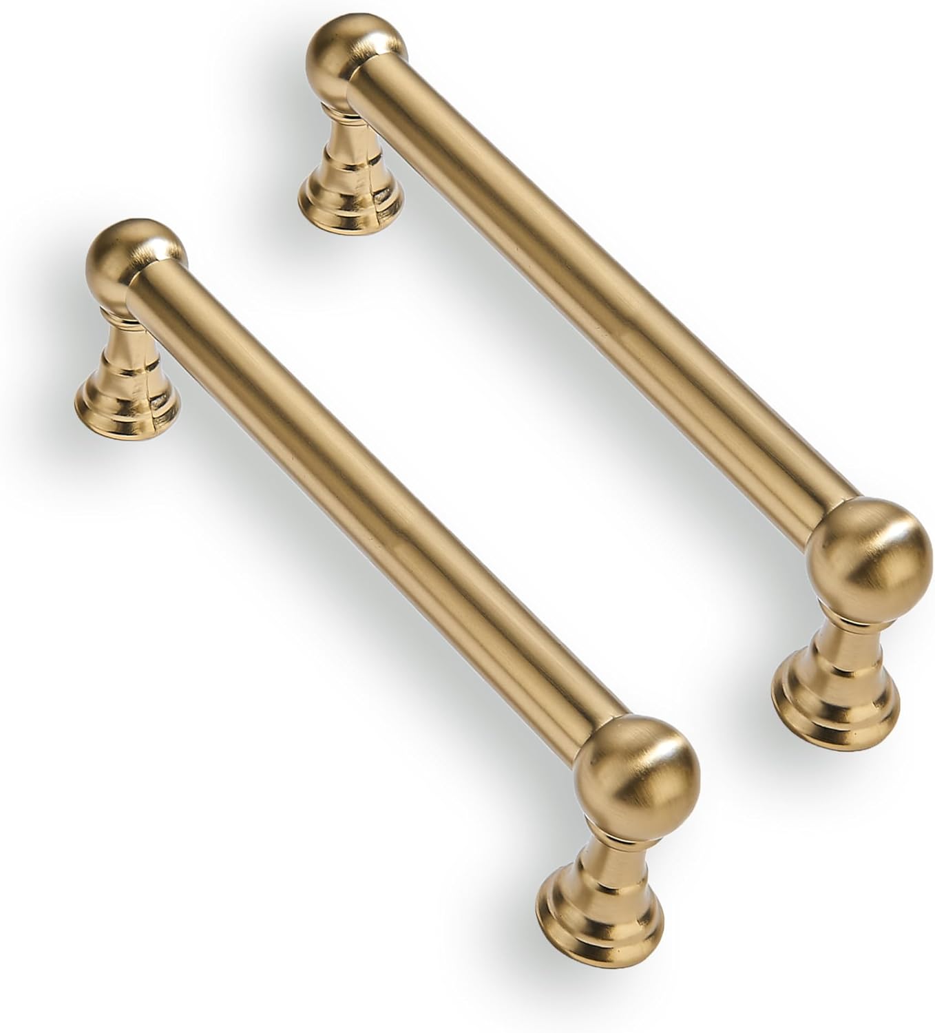 3.5 Inch Solid Kitchen Cabinet Handles in Brushed Gold Finish