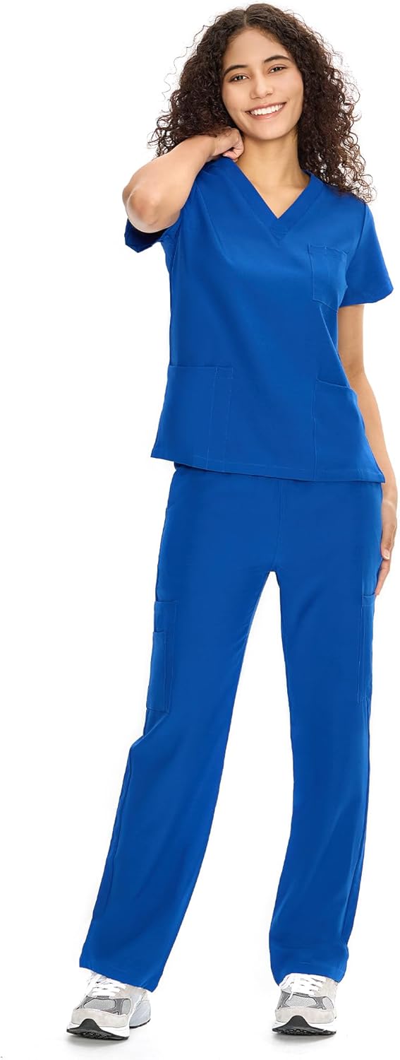 COZYFIT Scrubs for Women Set with 9 Pockets for Comfort
