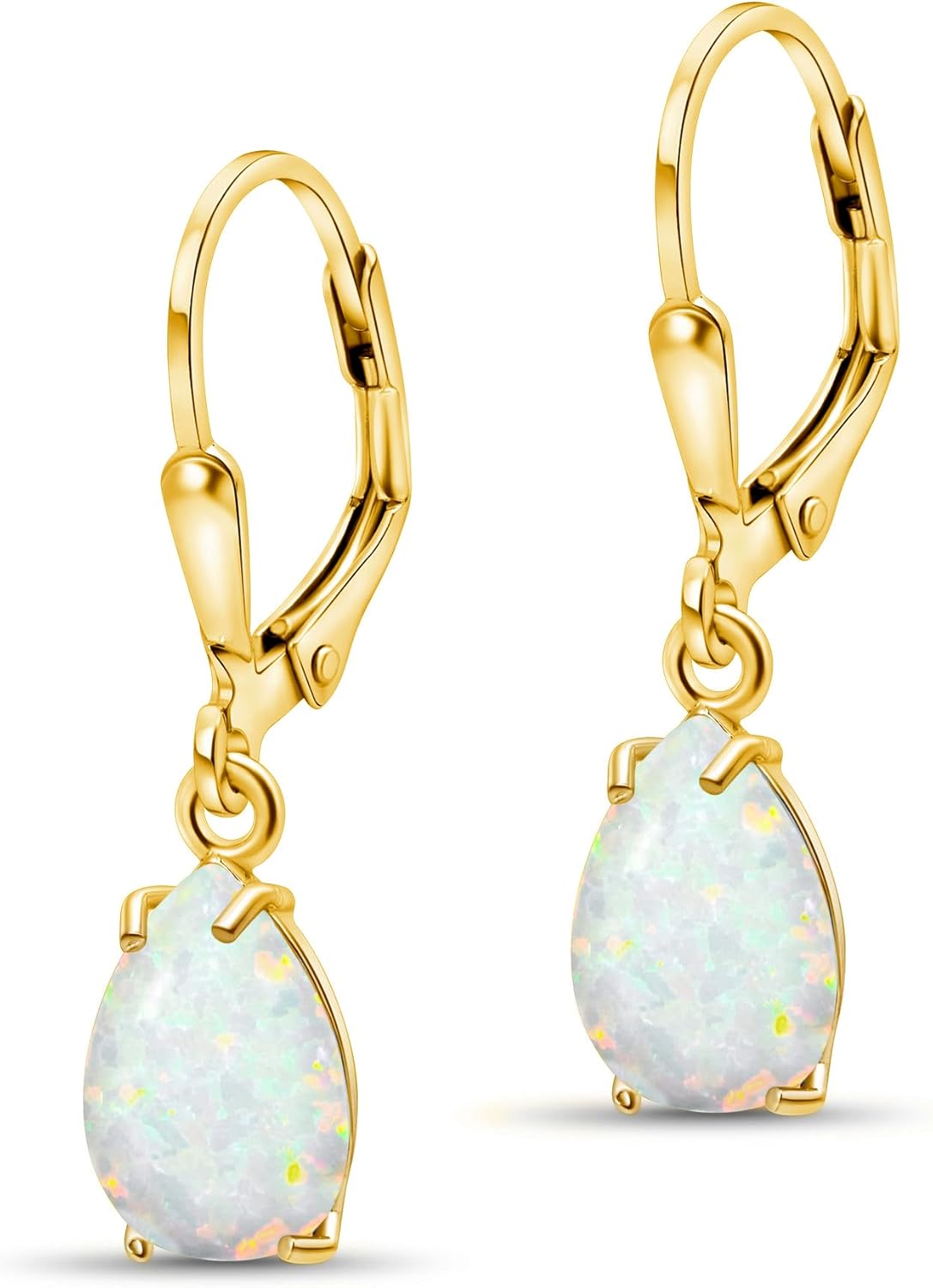 14K Gold Plated Gemstone Teardrop Earrings for Women Gifts