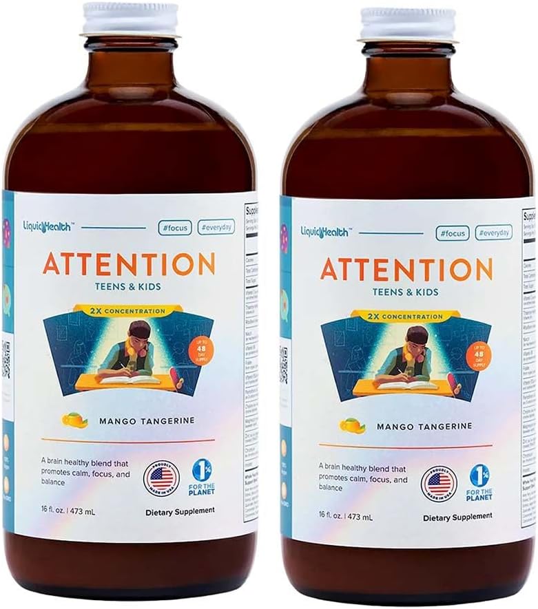 LIQUIDHEALTH Attention Liquid Multivitamin for Kids & Teens