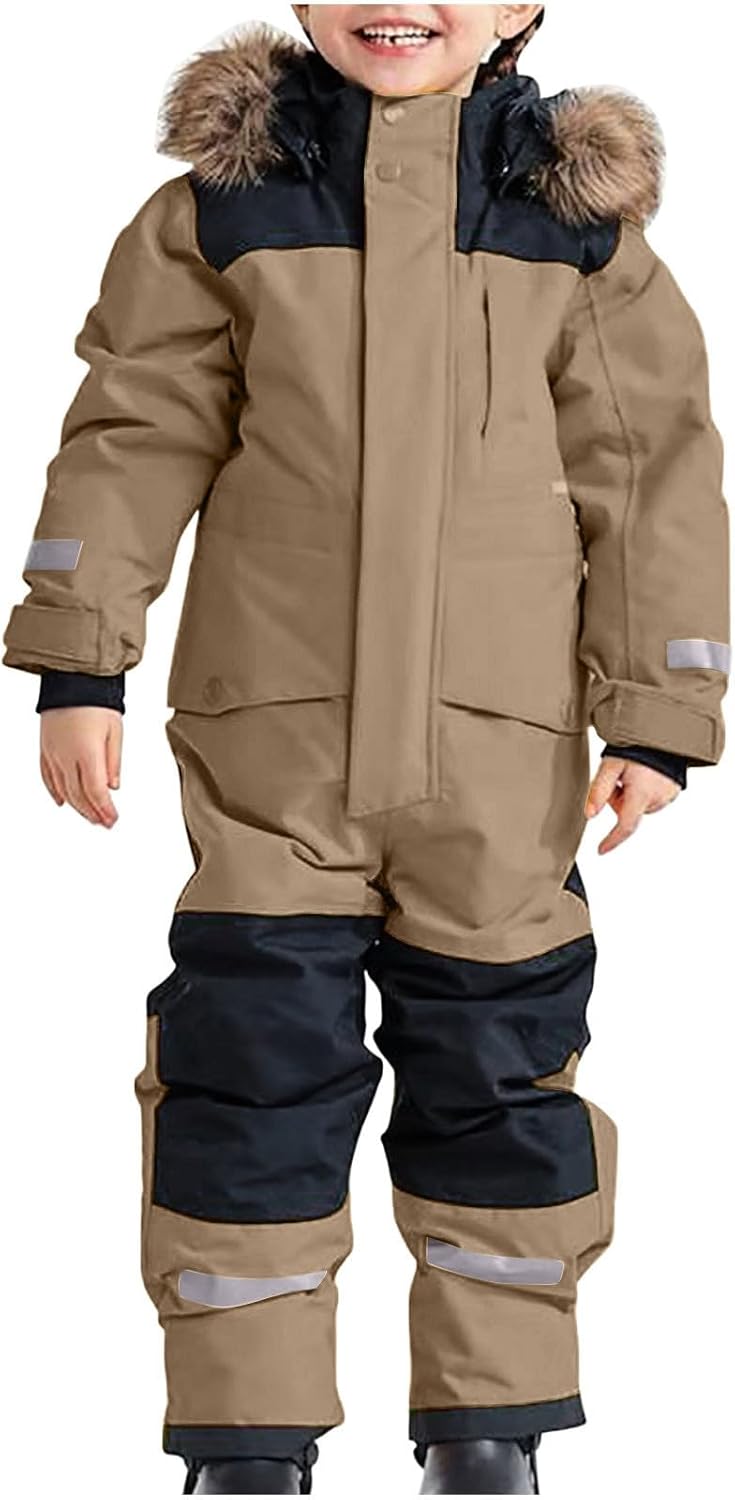 One Piece Snowsuit for Kids - Waterproof Winter Overalls