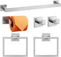 Towel Bar Set 6-Piece Brushed Nickel Bathroom Hardware Kit - Durable