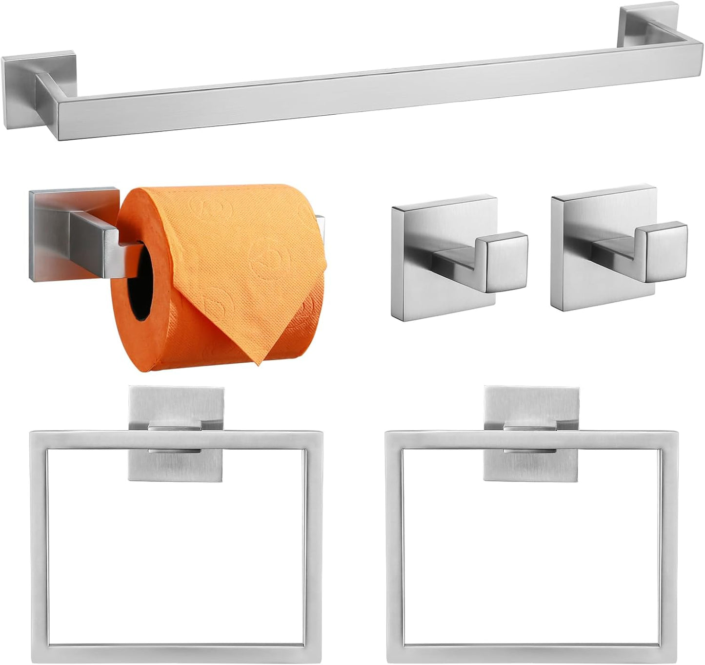 TQKAG 6-Piece Bathroom Towel Bar Set for Modern Spaces