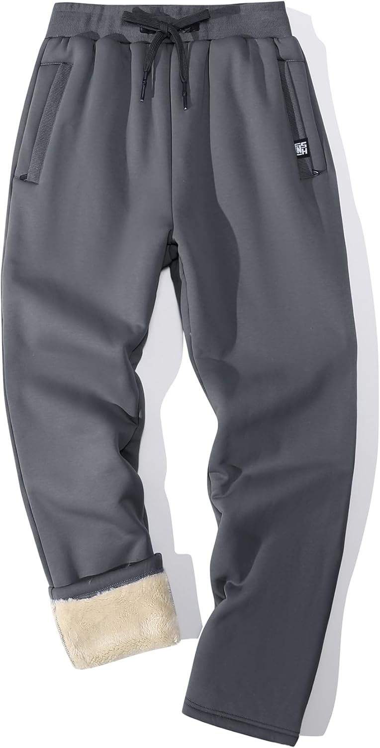 Flygo Men's Fleece Pants for Winter Warmth and Comfort