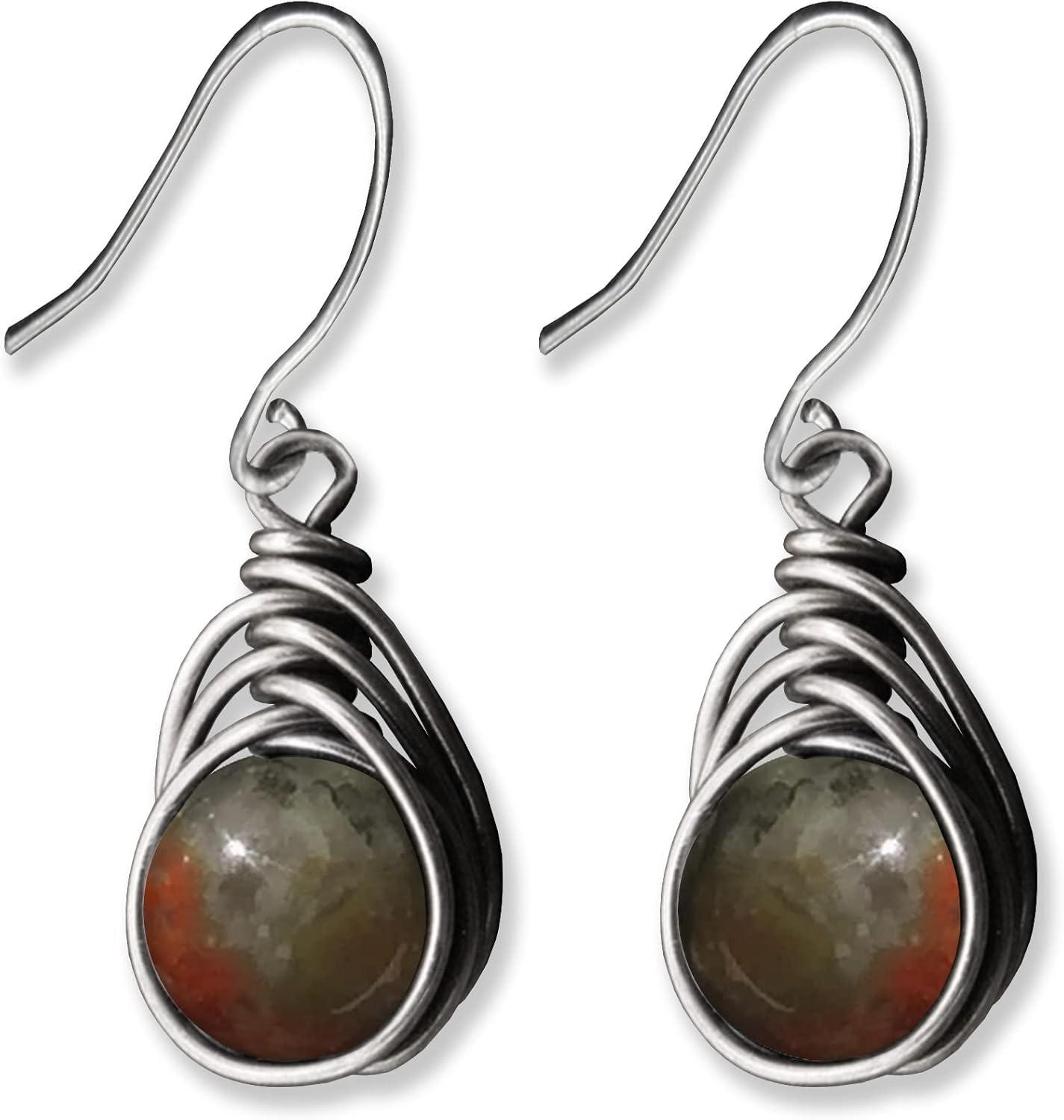 Coprolite Fossil Dinosaur Poop Dangle Earrings in Various Metals