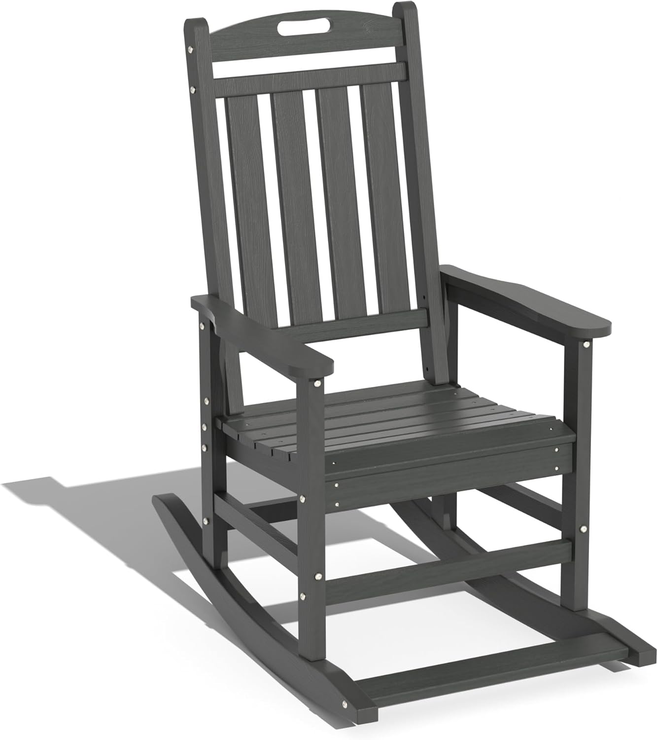 LOUNZY All-Weather Grey Rocking Chair