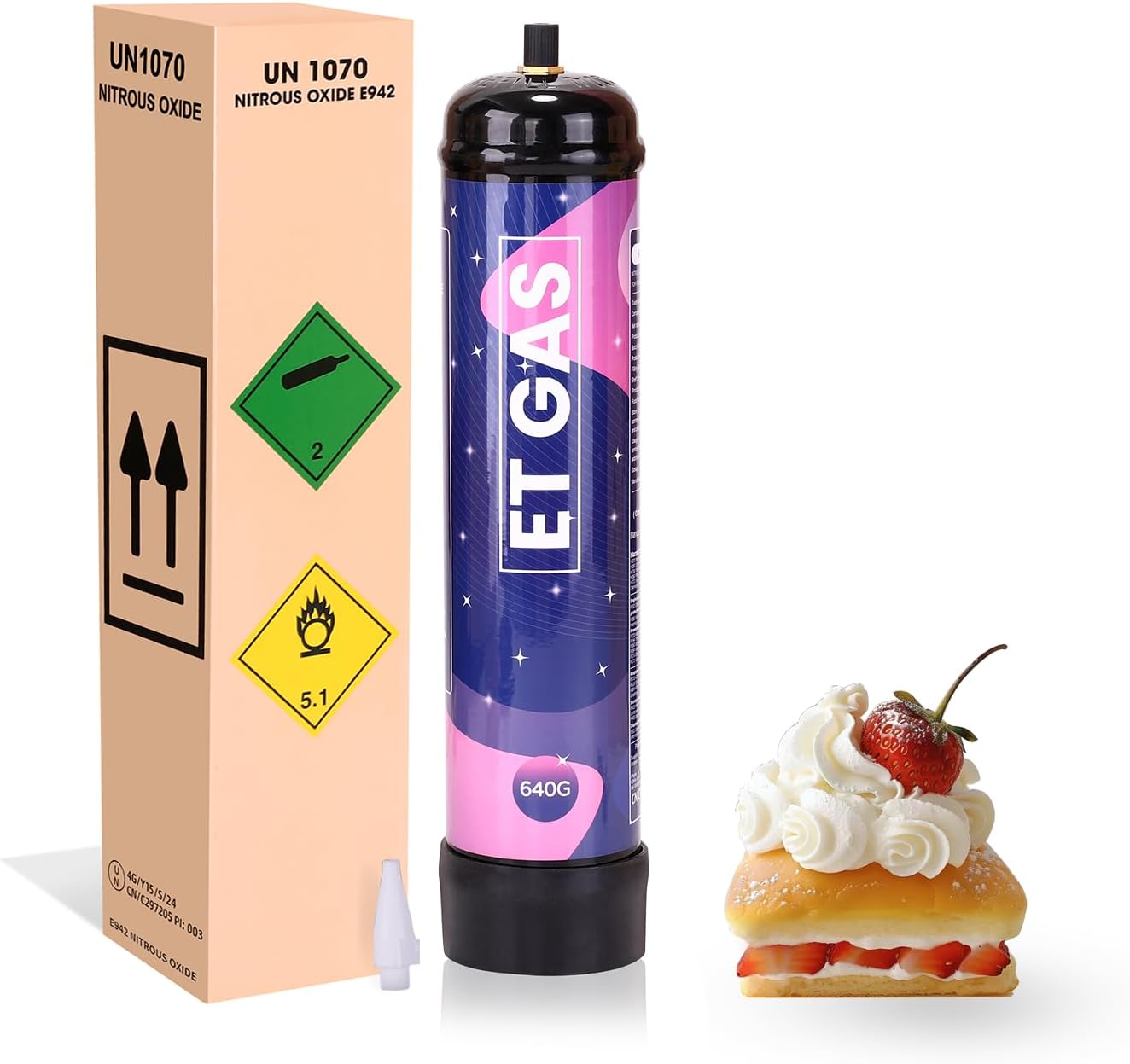 Et Whip 1L Nitrous Oxide Tank - 640g Capacity
