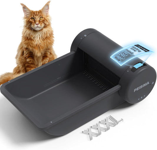 PEISIMA Self-Cleaning Litter Box: Extra-Large Space, Low Noise