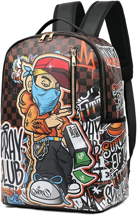 Fashion Cartoon Graffiti Backpack for Men and Women Travel
