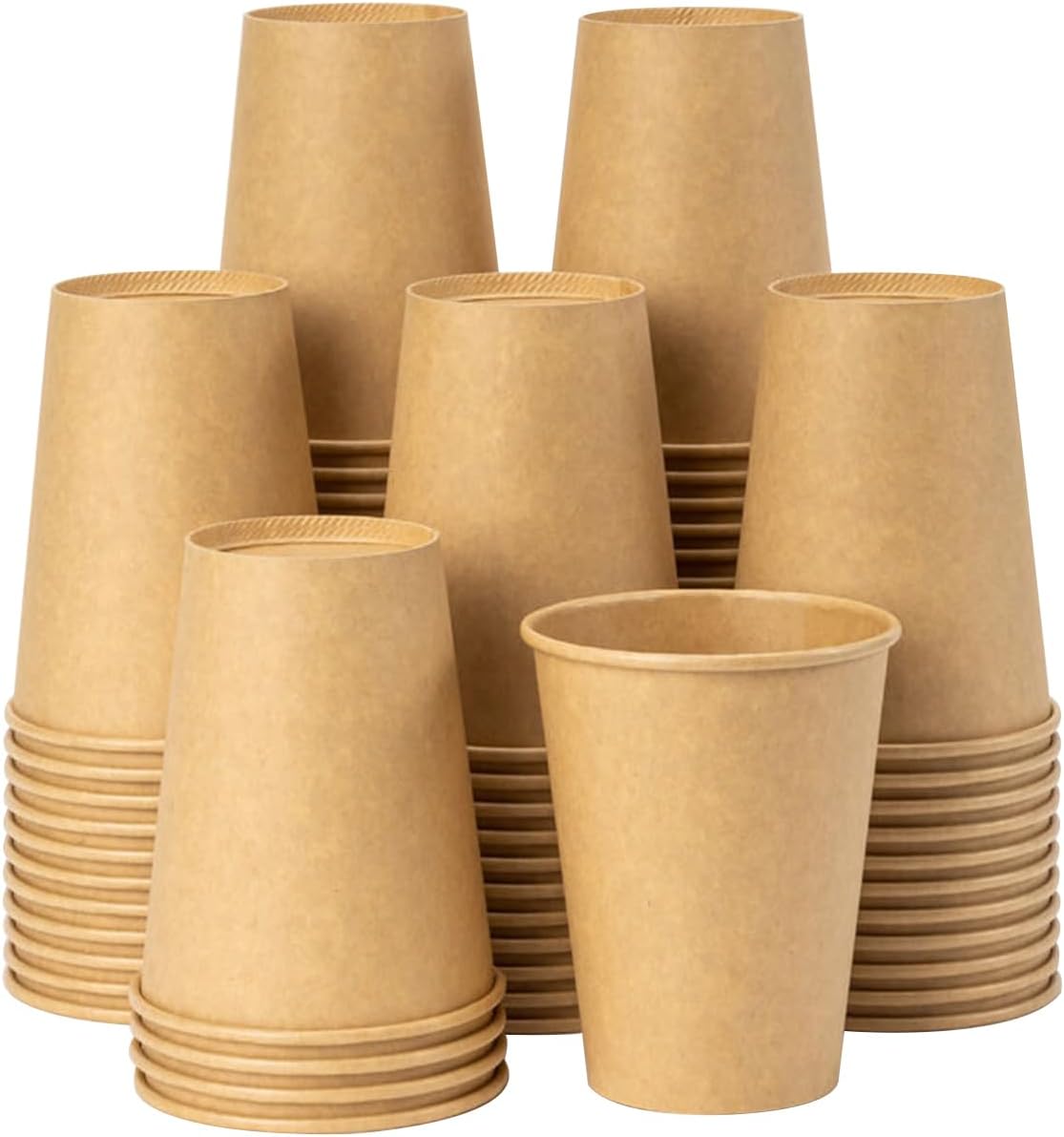 300 Pack 12 oz Kraft Coffee Cups - Eco-Friendly & Convenient!