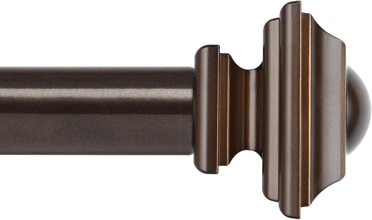 KAMANINA Bronze Curtain Rods for Windows 72 to 144 Inch Long