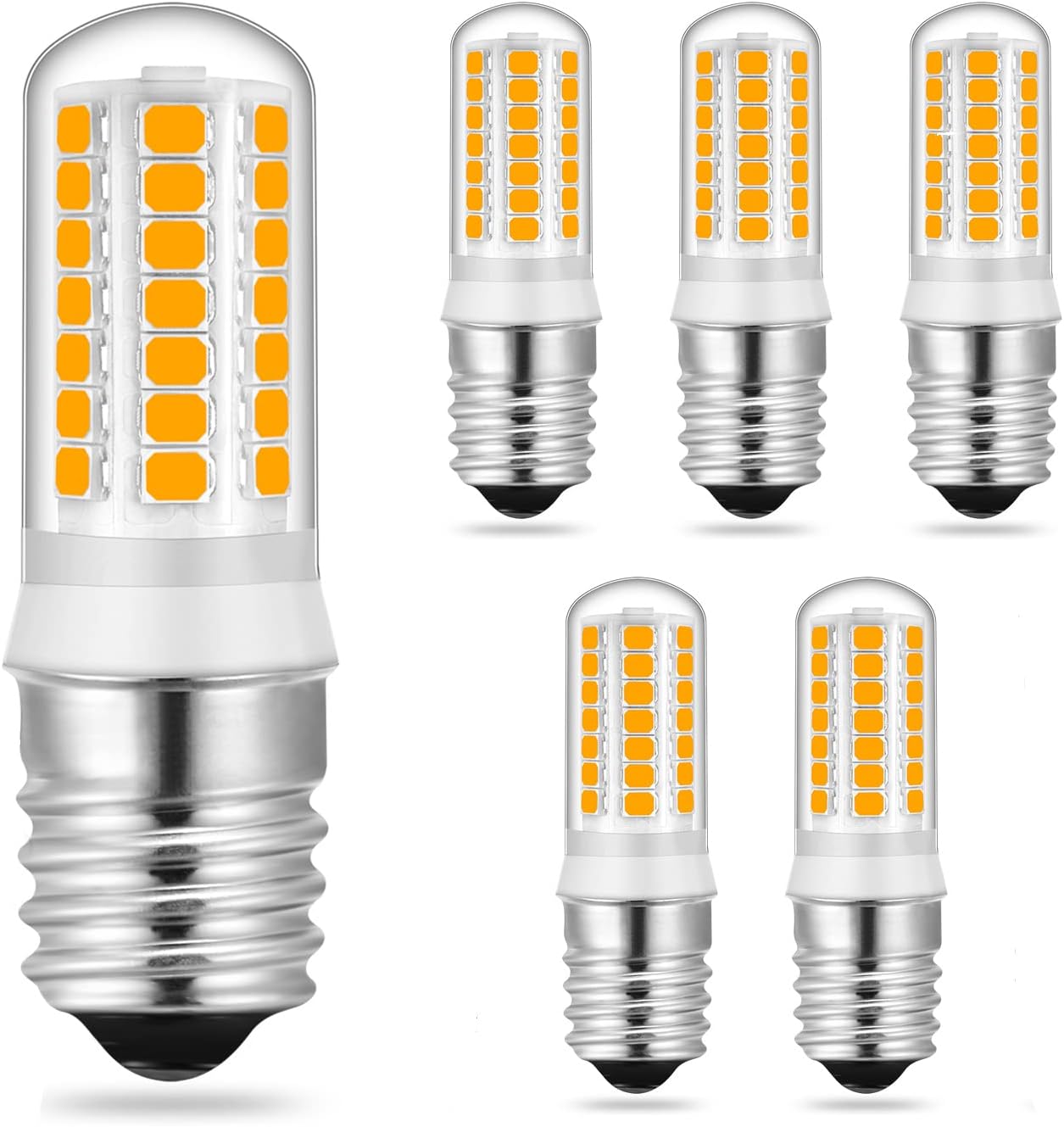 Dimmable E17 LED Microwave Bulbs - Bright & Energy Saving! 3000K, 6pcs