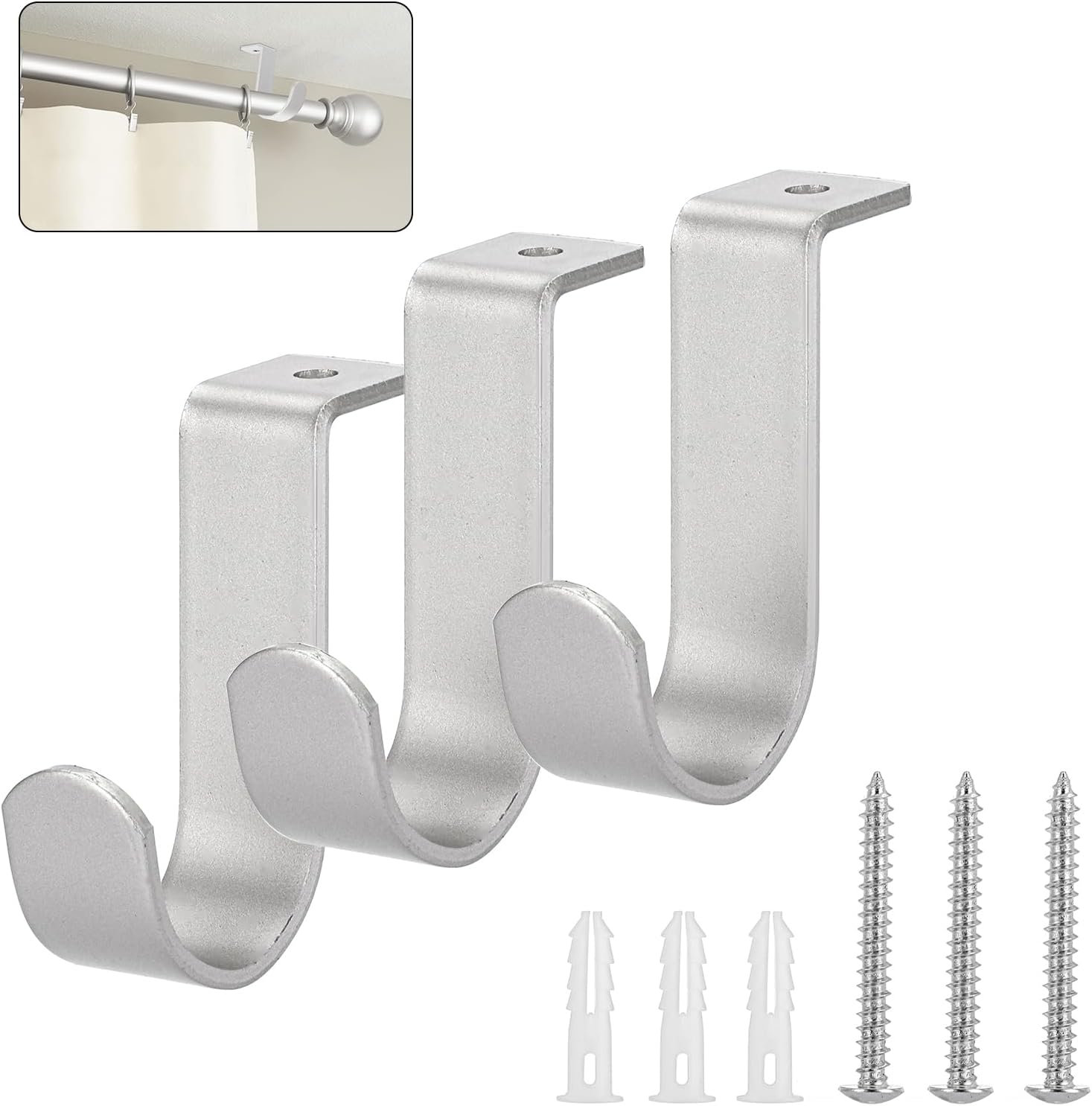 Sturdy Ceiling Mount Curtain Rod Brackets