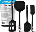 Silicone Turner Spatula Set 4pc Black - Heat-Resistant Kitchen Turners