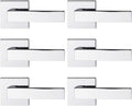 Gobrico Square Dummy Levers Polished Chrome 6 Pack - Modern Door Pulls