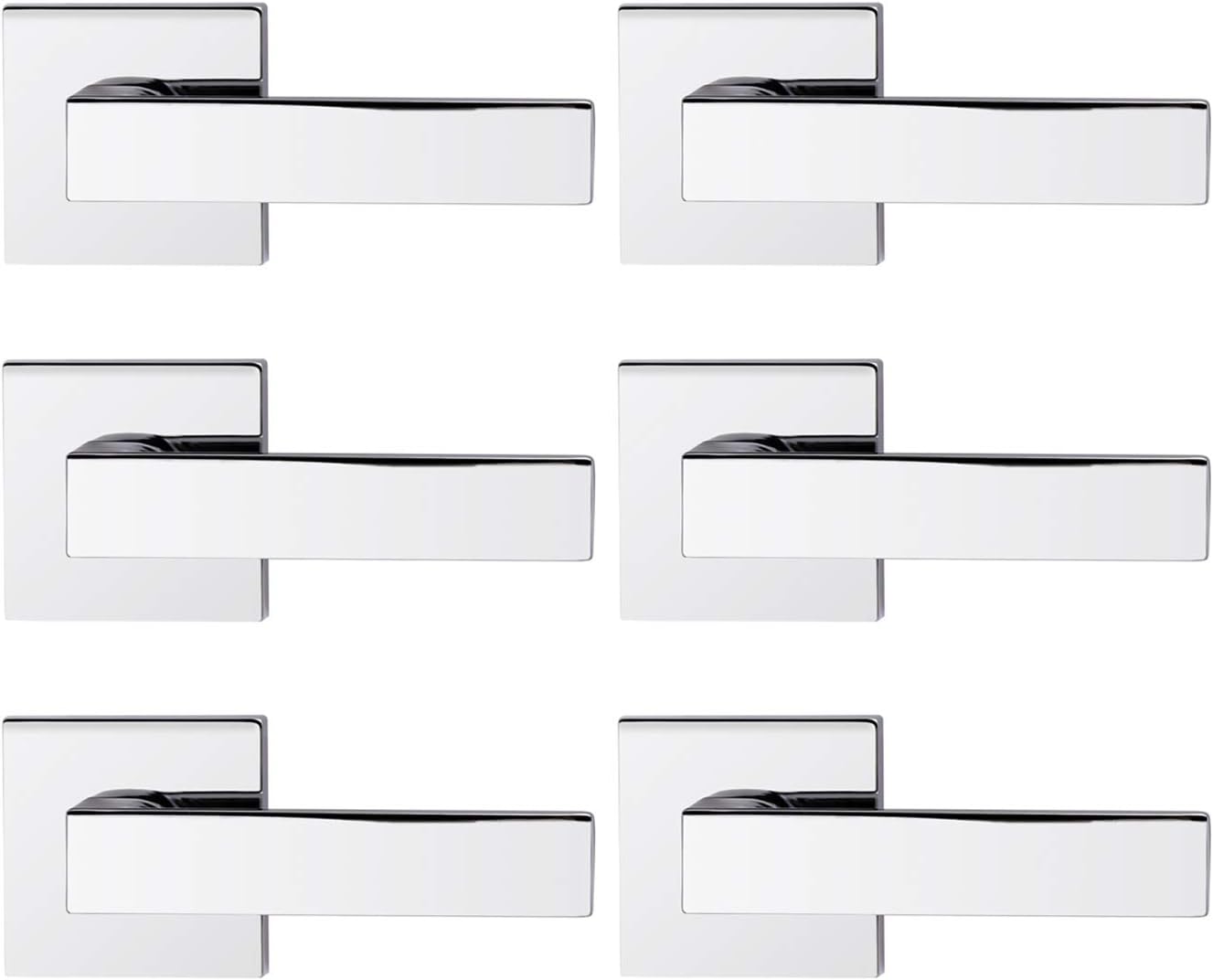 Gobrico Square Dummy Levers in Polished Chrome for Modern Spaces