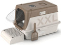 Stainless Steel Cat Litter Box with Lid for Large Cats