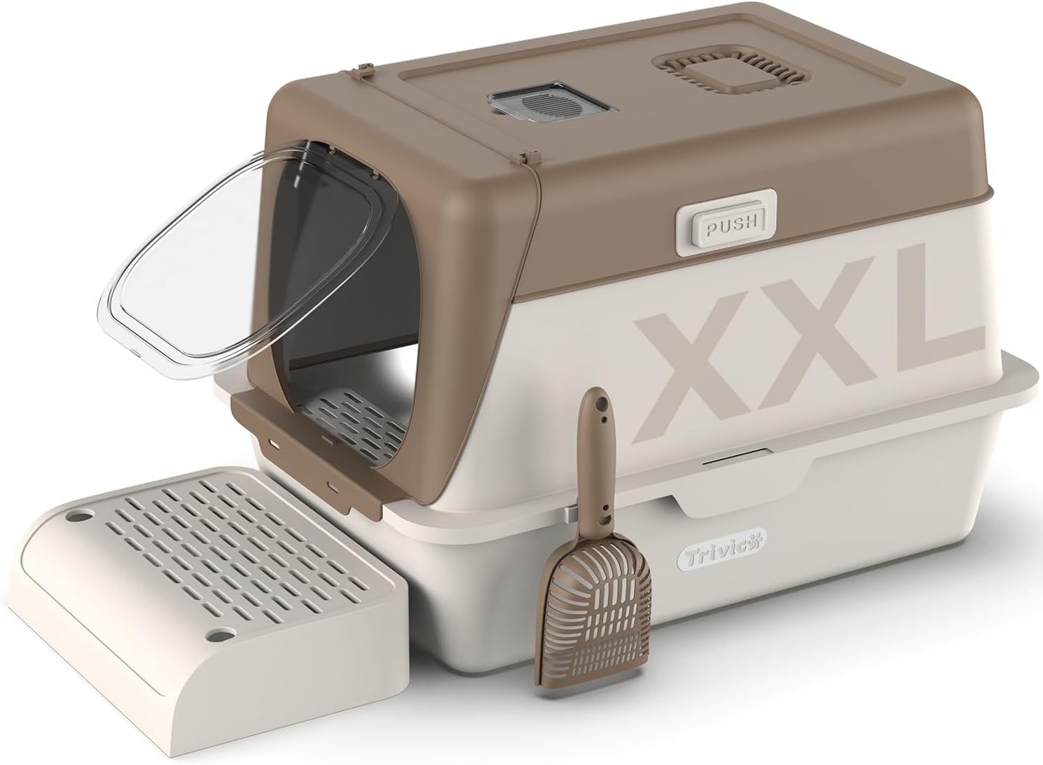 Stainless Steel Cat Litter Box with Lid for Large Cats
