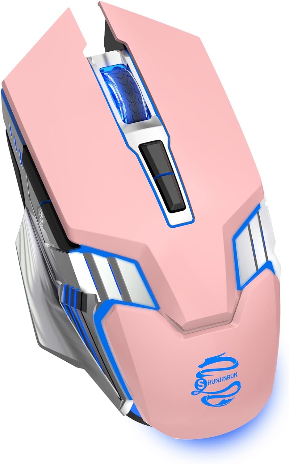 SHUNJINRUN Silent Rechargeable Wireless Gaming Mouse - Pink