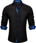 Men's Long Sleeve Inner Contrast Dress Shirt for Business & Party